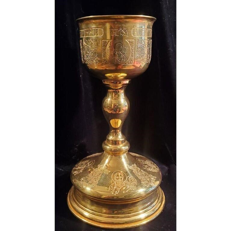 Beautifully styled Orthadox large chalice circa 1