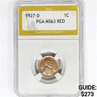 1927-D Wheat Cent PGA MS63 RED