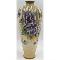 A Fine Turn Teplitz Amphora Vase With A Floral De