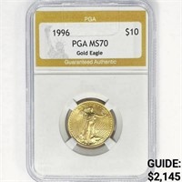 1996 $10 1/4oz American Gold Eagle PGA MS70