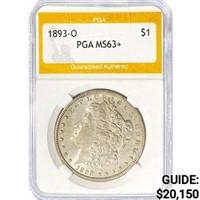 1893-O Morgan Silver Dollar PGA MS63+