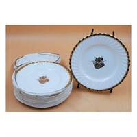 Set of 8 Tiffany & Co Milton Gold Crocus Plates