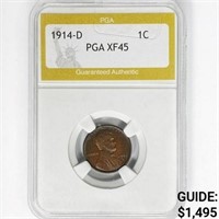 1914-D Wheat Cent PGA XF45