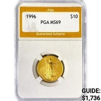 1996 $10 1/4oz American Gold Eagle PGA MS69