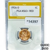 1926-D Wheat Cent PGA MS63+ RED