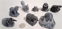 Lot Of Soapstone Carvings Incl. Owls