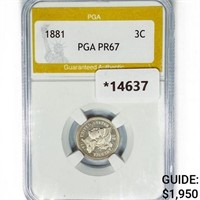 1881 Nickel Three Cent PGA PR67