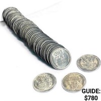 1943-S Wheat Cent Roll (48 Coins) BU