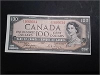 1954 Canada Devil's Face $100 Banknote