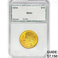 1914 $10 Gold Eagle PCI MS64