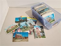 Container Of Vintage Postcards- Some W/ Stamps
