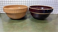 2 - 9 inch crock bowls