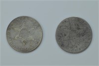 1856 and 1867 Three Cent Silver's