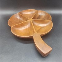 Wooden Clover Relish Tray