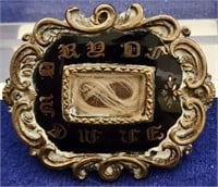 Victorian Silver Mourning Pin