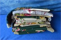 Flat of Needlepoint and Assorted Linens