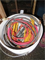 bucket of misc electric cords