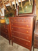 7 drawer mahogany hiboy w/mirror