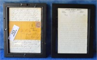 Two Framed 1863 Letters