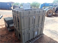 Qty (2) Military Grade Hard Plastic Storage Cases