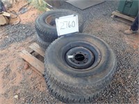 Set Of 8-Lug 16" Wheels (Weathered Tires)