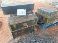Qty (4) Wooden Military Boxes, Various Sizes