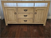 Weathered Wood Entertainment Cabinet with Drawers