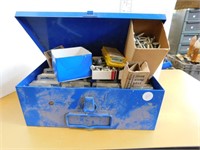 METAL BOX WITH CONTENTS  (NUTS, SCREWS)