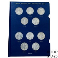 1941-1947 Walking Half Dollar Book (20 Coins)