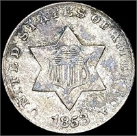 1853 Silver Three Cent