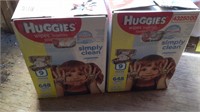 Two boxes of Huggies baby wipes