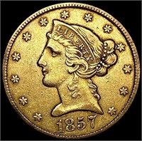 1857 $5 Gold Half Eagle