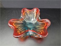 MCM Murano Style Tri-Colour Glass Bowl