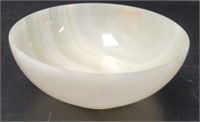 Translucent White Alabaster Candy Bowl vtg