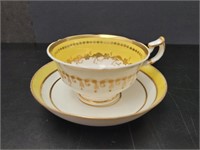 Yellow & Gold Gilt Teacup & Saucer Japanese?