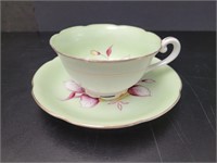 Floral Mint Teacup & Saucer Japan