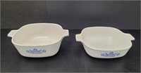 48 oz & 32oz Corningware Blue Cornflower Bowls