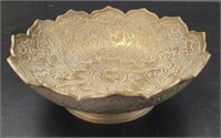 Orientalist Ornate Solid Brass Bowl