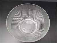 MCM Duralex Ribbed Frosted Glass Bowl