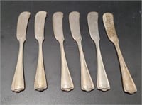 6 Rogers Silver Plate Cheese, Pate, Butter Knives