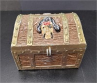 Metal Pirate Treasure Chest Coin Bank