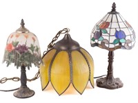 Slag Glass Lamps & Chandelier