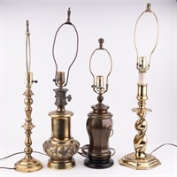 Four Brass Table Lights