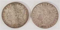 1921-D & 1890-O Morgan Silver Dollars