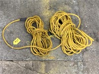 2 YELLOW HEAVY DUTY EXTENSION CORDS