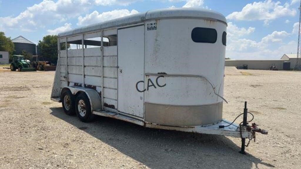14' S and H Bumper Pull Cattle Trailer