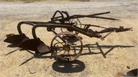 Antique 2 Row Buster w/Iron Wheels