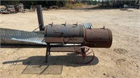 Metal BBQ Pit w/Metal Wheels