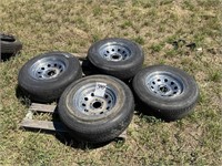 4 - 15" 5 Hole Mag Wheels & Tires