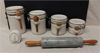 Canister Set, Marble Rolling Pin